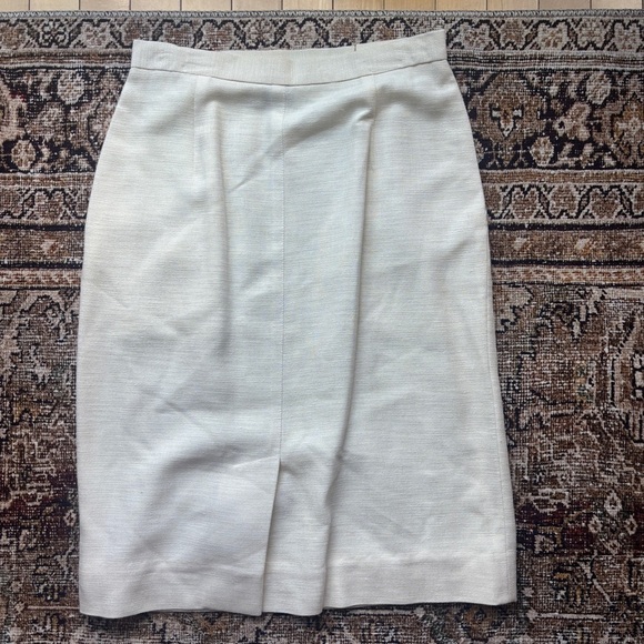 Vintage Christian Dior Elegant Cream Women's Skirt Size 8 With Pockets! - Picture 4 of 14
